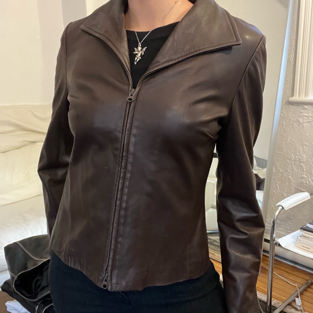 Brown Fitted Danier Leather Jacket